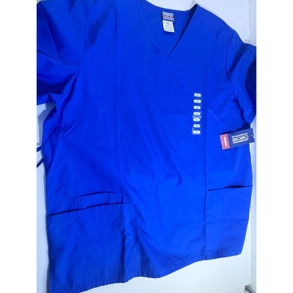 Cherokee Royal Blue V-Neck Scrub Top